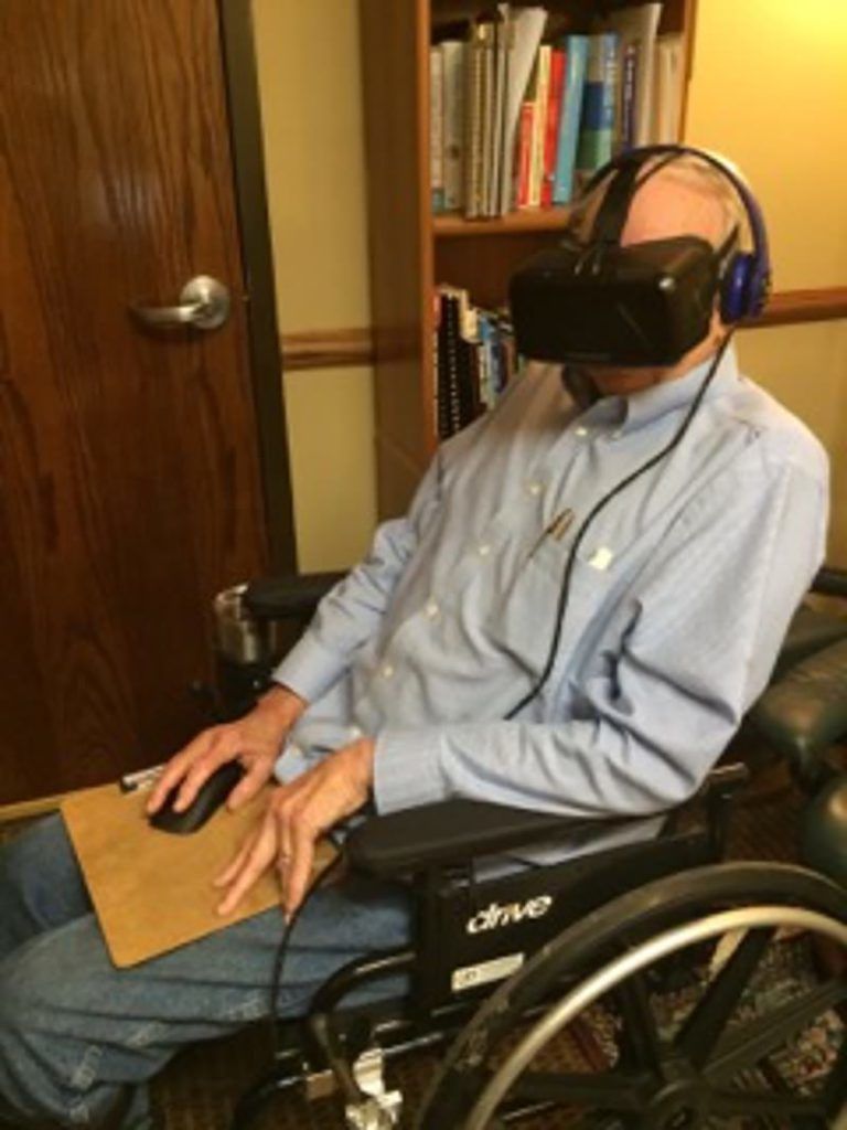 VR Therapy for Pain - A pain patient using VR Therapy