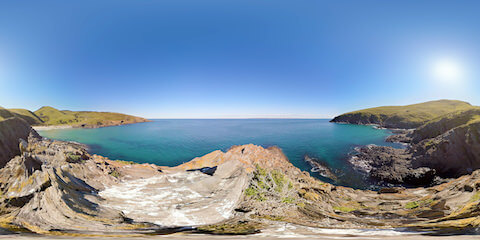 Overlooking Ocean And Beach From Top Of Headland