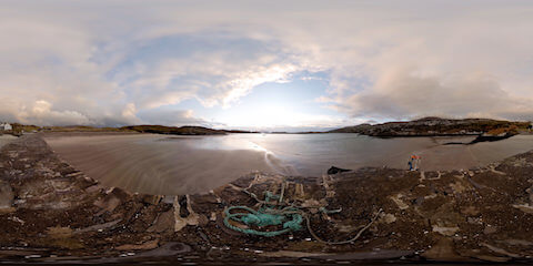 Stone Jetty Near Calm Ocean