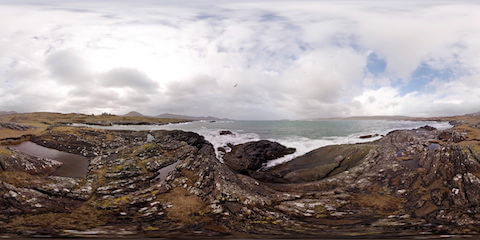 Rugged Coast Large Waves Crashing On Rocks