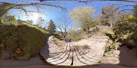 Wooden Bridge Over Creek