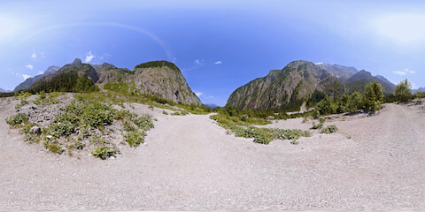 Hiking Trail Through Mountain Valley