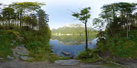 Alpine Lake Tree On Right