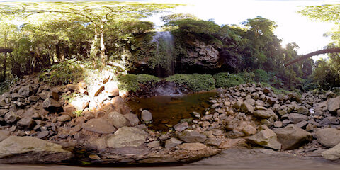 Water Falling Into Pool