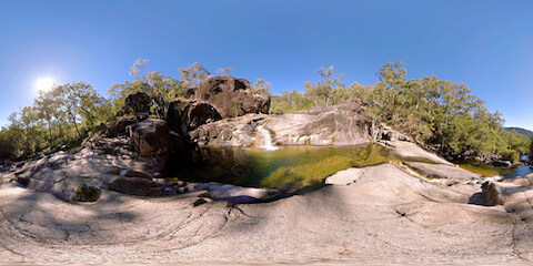 Rock Slides And Waterfall