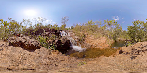 Cascading Waterfalls At Peaceful Billabong