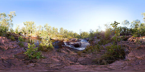 Outback Creek With Bushland