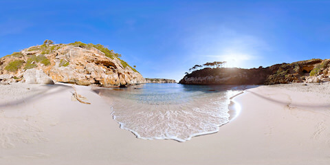 Beautiful Hidden Bay Beach Waves Close Up