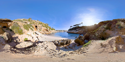 Beautiful Hidden Bay Beach Mid Height Near Cave