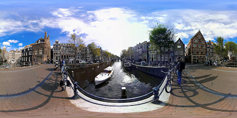 Amsterdam Footbridge Over Canal