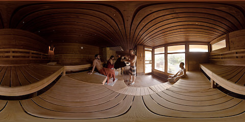 Sauna Park - Pouring Water Over Hot Rocks