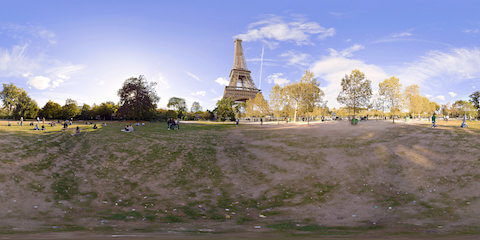 Eiffel Tower From Left Side On Lawn