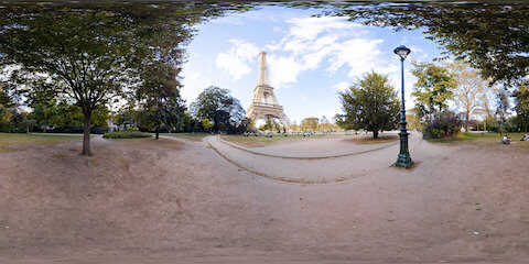 Eiffel Tower From Left Side Near Lamp Post