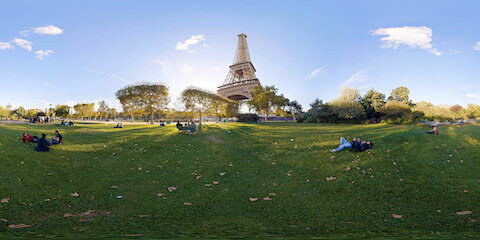 Eiffel Tower From Right Side On Lawn