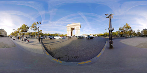 Arc De Triomphe Next To Traffic
