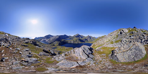 View Of Two Lakes From Mountain With Art Installation