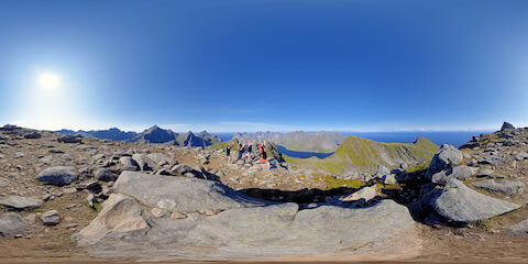 Yoga Group At Top Of Mountain