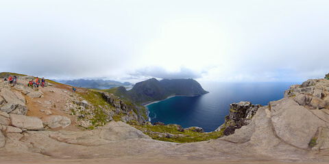 Kvalvika Beach From Mount Ryten Lookout