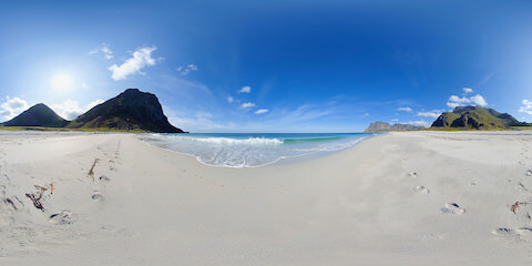 Turquoise Waves Rolling Onto Artic Beach - Long Version