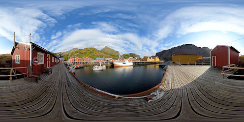 Norwegian Fishing Village In The Morning