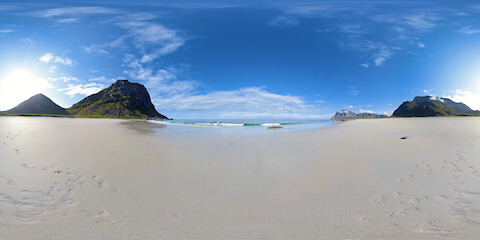 Turquoise Waves Rolling Onto Norwegian Beach