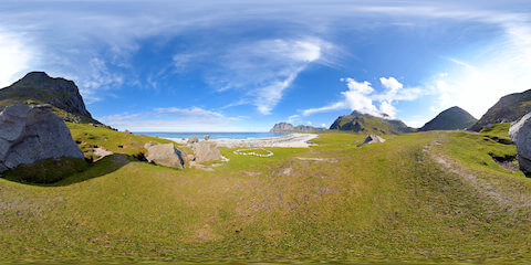 Two Stone Hearts On Romantic Norwegian Beach