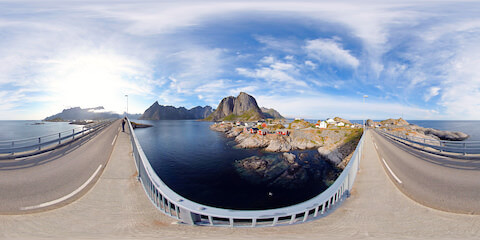 Iconic View Of Hamnøy Fishing Village From Bridge