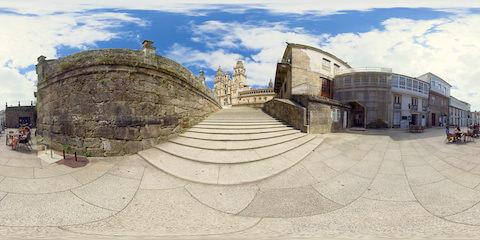 Stairs Leading To Santiago De Compostella Cathedral From Bottom