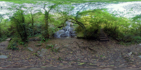 Waterfall In Mystic Forest Mid Distance