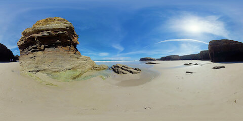 Water Flowing Into Small Pool On Cathedral Beach