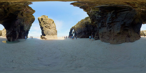 Arches And Caves In Cliffs At Cathedral Beach