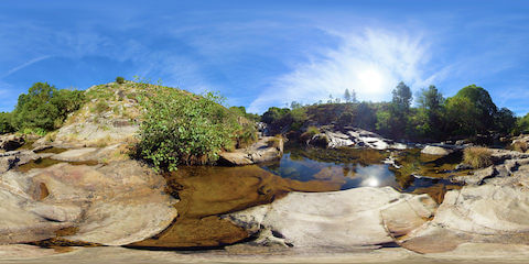Natural Pool And Rock Formations In Galician Hinterland