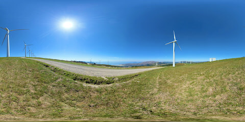Wind Turbines Along Coast