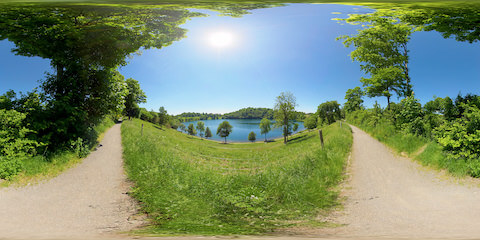 Volcanic Crater Lake From Ridge Trail