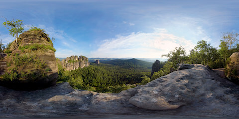 View From Cliff Edge Of Sandstone Escarpment