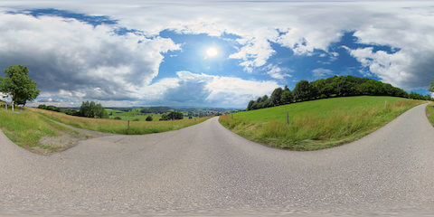 Road To Village In Picturesque Landscape