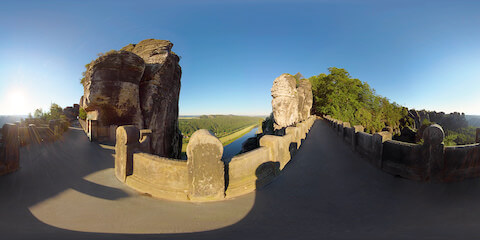 View Of Elbe River Valley From Historic Stone Bridge