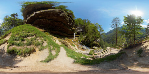 Hiking Path Leading Towards Waterfall