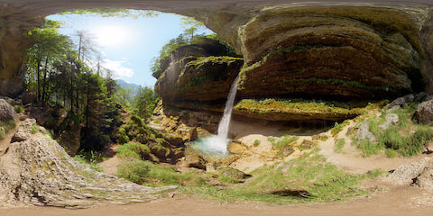 View Of Forest Waterfall Overhang