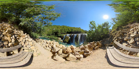 View Of White Water Cataract From Rock Wall
