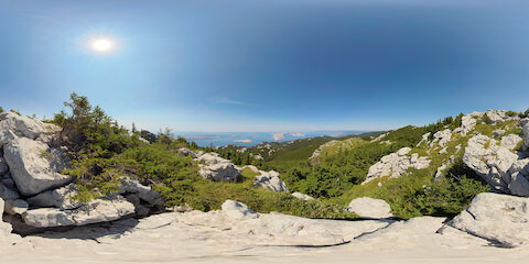 Boulder Perch Overlooking Islands Of Adriatic Sea