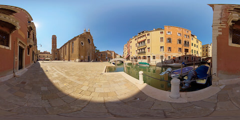 Cityscape Of Basilica S.Maria Gloriosa Dei Frari And Nearby Canal