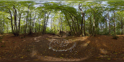 Stone Spiral In Enchanted Forest Near Basalt Crater